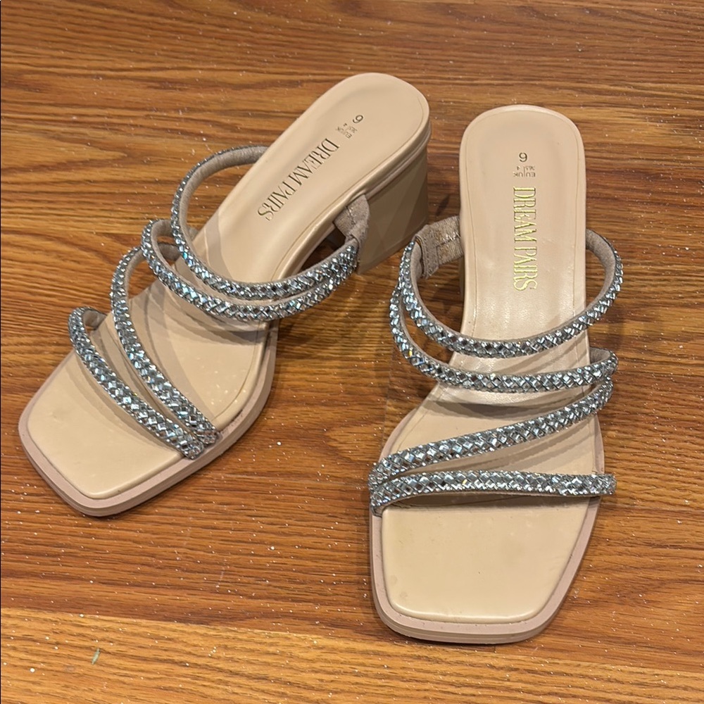 Dream Pairs Women's Silver Strappy Sandals